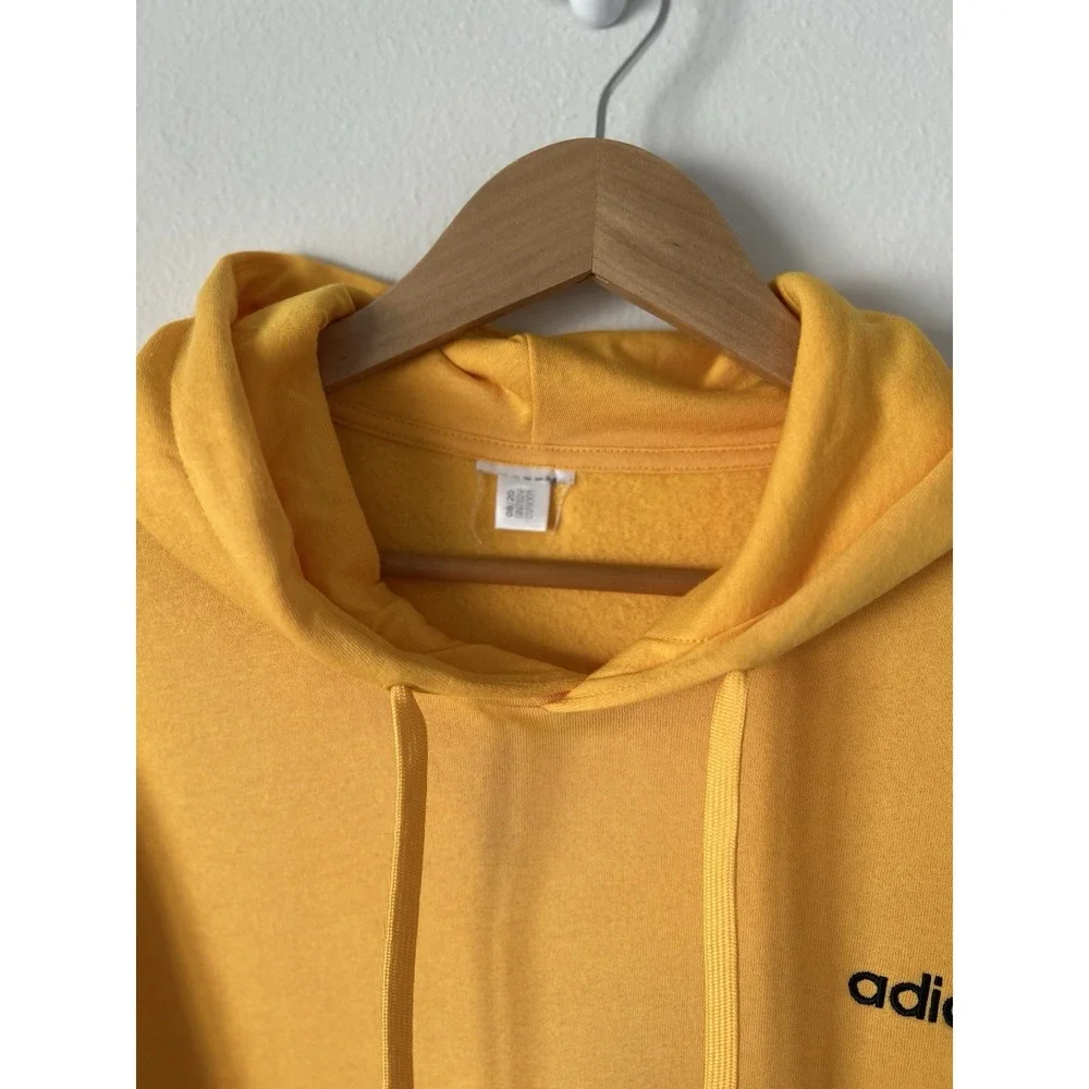 Adidas Men's Pullover Hoodie Sz M/L‎ Gold Yellow Sweatshirt Feel Cozy Fleece